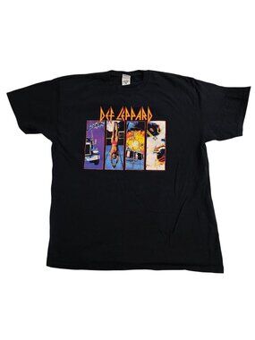 Def Leppard Graphic Band Tee Black XL Anvil 100% Cotton Vintage Style